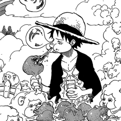 Luffy Sleep Eating